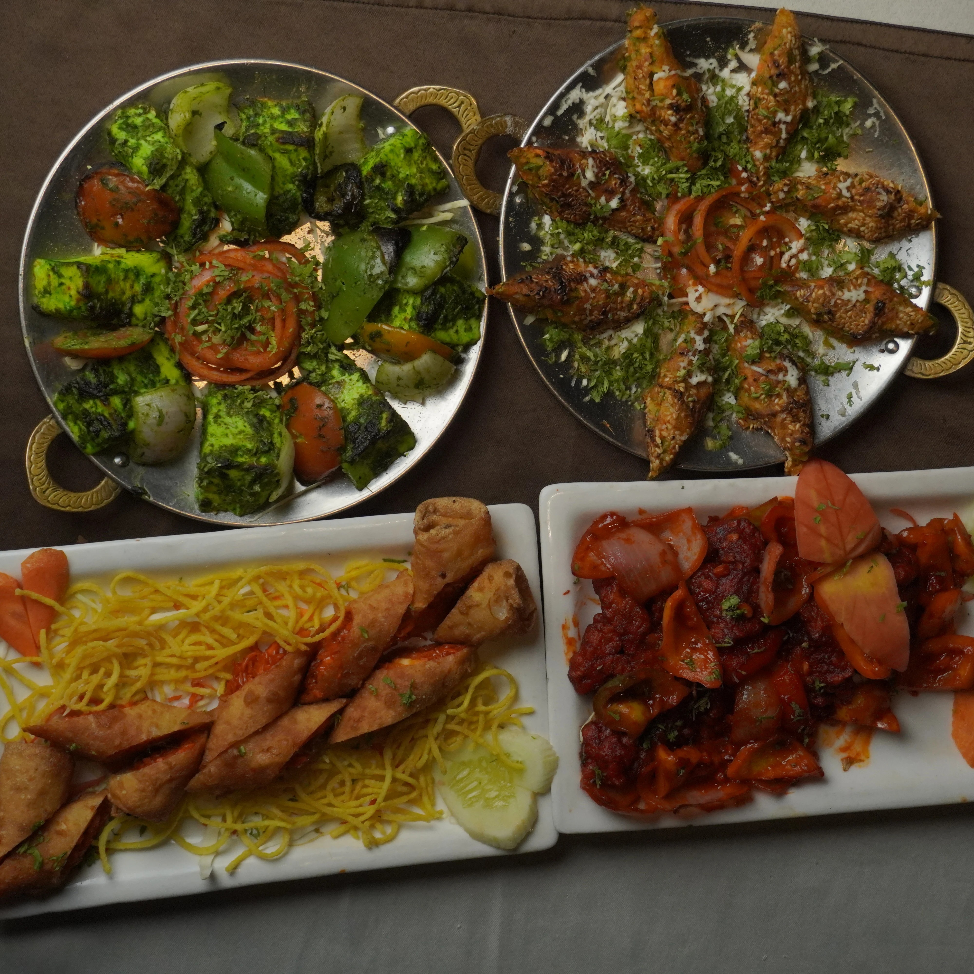 Mixed appetizer platter featuring popular dishes at D'Wood Cafe